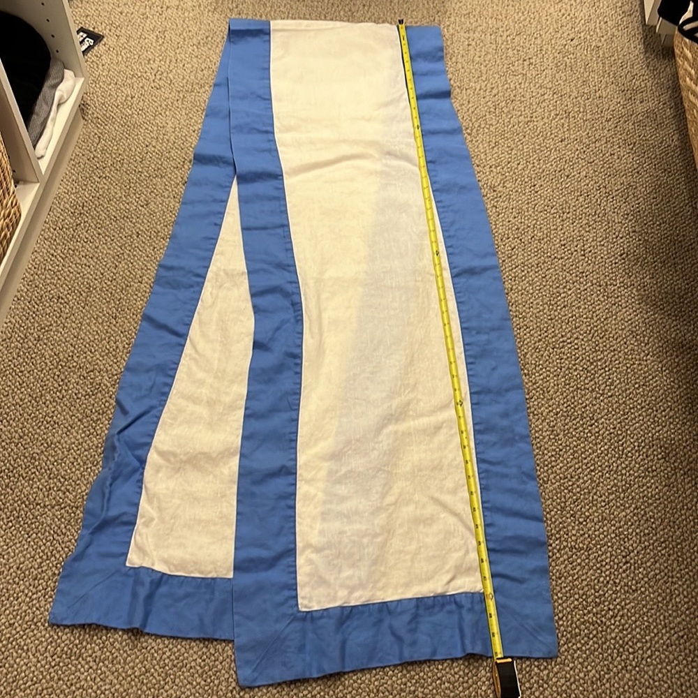 Pottery Barn Blue and White Table Runner, 102" Long - Picture 7 of 8